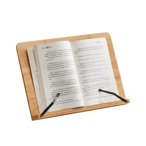 Suporte de livro de tamanho pequeno/médio/grande para leitura de bambu, suporte de livro/laptop