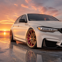 Velg Mobil Sport Sedan Mewah Supercar Stance, Bahan Aluminium Forged, Cekung Dalam, Warna Gold Magenta, Ukuran 18-22 Inch untuk Mercedes Audi