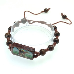 Braccialetti elasticizzati in legno cattolico perline devozionali fatte a mano con santi gesus & maria gioielli di preghiera - Product Image 4