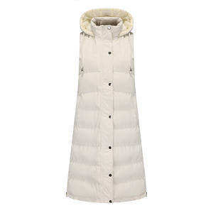 Gilet d'extérieur long <span class=keywords><strong>avec</strong></span> capuche, veste matelassée pour femme, veste <span class=keywords><strong>sans</strong></span> manches, <span class=keywords><strong>pull</strong></span> léger d'hiver - Product Image 5