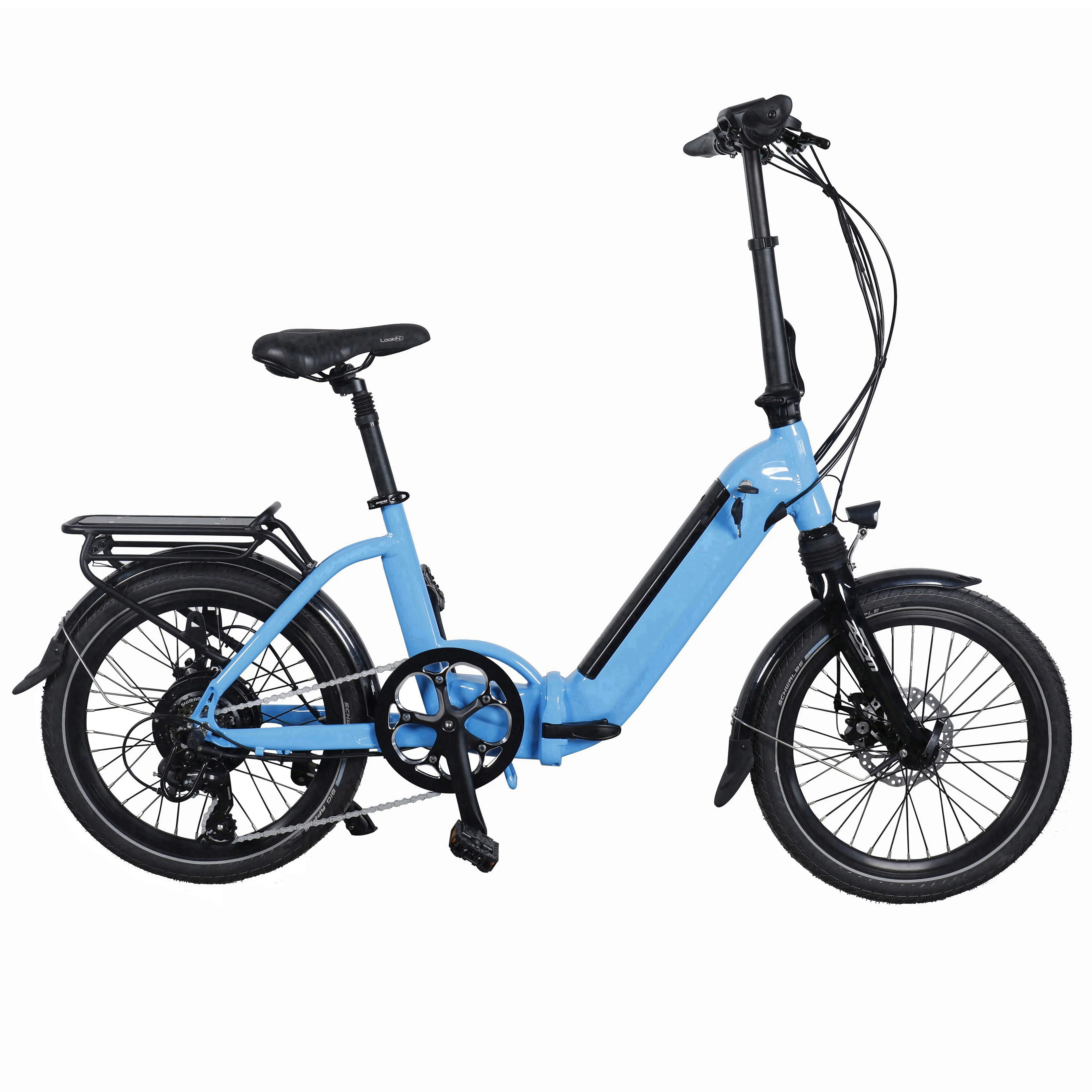 GreenPedel नई फैशन 350w मिनी तह पोर्टेबल ई-बाइक एल्यूमीनियम मिश्र धातु थोक साइकिल 20 इंच बिजली तह बाइक