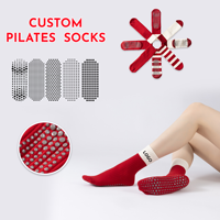 Entrega rápida Custom Pilates Grip Calcetines Grip Yoga Style Crew Ladies Dance Class Fitness Gym Pilates Calcetines