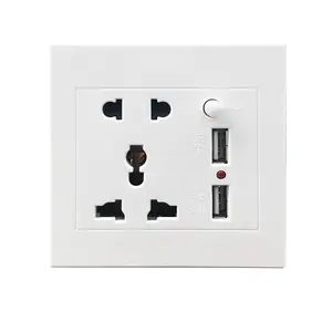 SUMMAO 250V Pc Material Socket With Double Usb Wall Sockets For Home And Hotel
