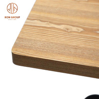 Vente en gros Plateau carré moderne en placage de contreplaqué de bonne qualité à bas prix avec base en métal Table pour salle à manger