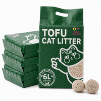 Litière pour chat biodégradable, agglomérante, jetable, écologique, en tofu naturel, 2,5 kg, vente en gros d'usine OEM ODM pour animaux de compagnie