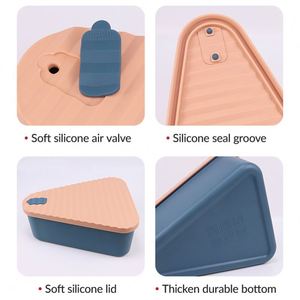 Custom Size Durable Reusable Microwavable Oven Safe Food Grade Silicone Food <b>Storage</b> Container Pizza Dough Proof <b>Boxes</b> With Lid - Product Image 4