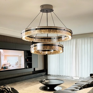 Lámpara Colgante LED de Color Negro con Anillo Redondo para Sala de Estar de Estilo Nórdico Moderno - Product Image 1