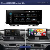 Écran tactile capacitif entièrement laminé Android de 12,3 pouces, écran partagé 4G mondial, GPS pour voiture, lecteur multimédia pour Audi Q5 SQ5 2017-2020