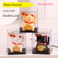 Vente chaude 2 pouces ABS chat chanceux main rebondissante Statue japonaise Fengshui chinois agitant chat décor à la maison