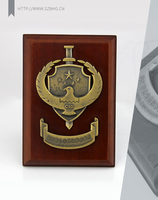Plaque d'immatriculation de décoration en bois vierge, bouclier, avec votre texte