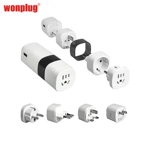 Wonplug ปลั๊กอะแดปเตอร์ไฟฟ้าปลั๊ก4 In One,ปลั๊กเกาหลีแบบพกพาของขวัญคริสต์มาส