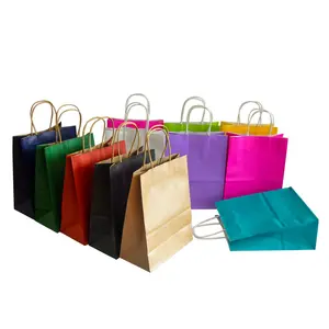 Wholesale Luxury Customize Logo Printed Recyclable Craft Paper Shopping Bag Gift Bags Custom Logo With Handles