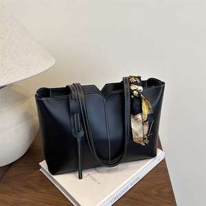 <b>Large</b> Capacity Shoulder Bag with <b>Scarf</b> Detail - Product Image 3