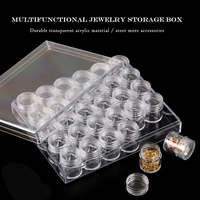 Boîte empilable pour petits objets, boîtier organiseur portable de rangement pour perles à ongles, boîte de rangement à paillettes, hx017