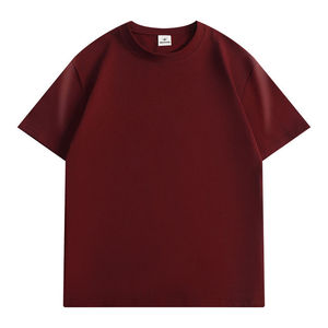 Summer Work Uniform Round Neck Short Sleeve T-Shirt 210g Cotton Solid Color For Restaurant Bar Staff Customizable With Logo - Product Image 3