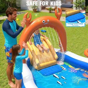 Promotion exceptionnelle : Grand centre de jeux gonflable 2026 avec piscine pour enfants, toboggan aquatique et arroseur, parc aquatique gonflable 120x70x50 pour enfants - Product Image 4