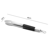 Pinces à nourriture en acier inoxydable de 16 pouces pour barbecue en plein air avec poignée antidérapante en TPR, outils de cuisine pour griller et servir des pâtes