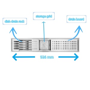 Estación de trabajo de acero inoxidable 304 hecha a mano, vajilla de isla, escurridor de secado de platos, organizador de canal, bar, fregadero para cocina comercial - Product Image 5