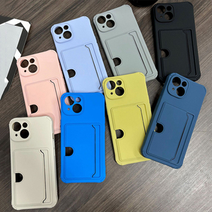 Custodia per telefono morbida in TPU con Slot per scheda laterale per <span class=keywords><strong>iPhone</strong></span> 15 <span class=keywords><strong>Plus</strong></span> 16 14 11 Pro Max 13 12 Mini XS XR 7 <span class=keywords><strong>8</strong></span> 16 <span class=keywords><strong>Plus</strong></span> custodia morbida antiurto - Product Image 3