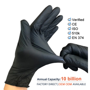 Gants en nitrile noir, épaisseur 6 mil, sans poudre, texture sur les doigts, pour examen médical, hôpitaux, soins infirmiers - Product Image 3