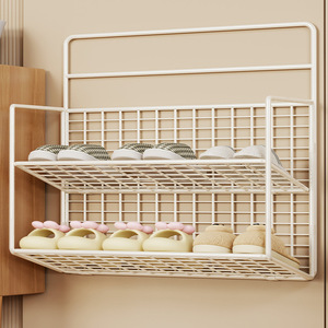 Étagère de rangement pour vêtements de salle de bain, porte-serviettes de salle de bain, sans perçage, étagère murale pour toilettes - Product Image 1