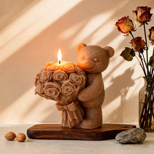 Molde de Silicona 3D de Grado Alimenticio FDA/LFGB para Hacer Velas de Resina Epoxi con Forma de Oso de Rosas para el Día de San Valentín, Ecológico y Hecho a Mano - Product Image 6