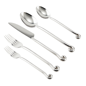 Ensemble de couverts en gros durable en acier inoxydable 18/10, finition poli miroir, réutilisable pour le camping en extérieur - Product Image 1