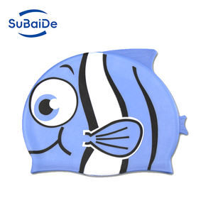 Poisson Design Silicone <span class=keywords><strong>Piscine</strong></span> Bonnet De Bain Bonnet De Bain Approvisionnement D'usine Enfants Bonnets De Bain - Product Image 3