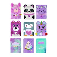 Vente en gros usine – Carnet A5 à spirale avec couverture rigide, motif lapin en peluche mignon, avec serrure et clé