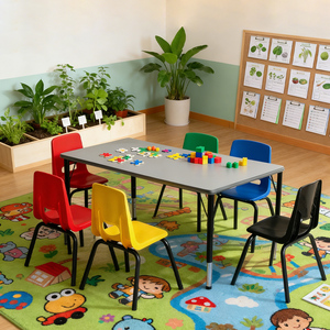 Mesas y Sillas Escolares Modernas y Económicas con Altura Ajustable para Jardín de Infancia, Muebles Infantiles para Uso en el Aula - Product Image 2