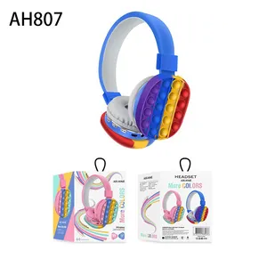 AH807ชุดหูฟังไร้สายฟองรุ้งบีบอัดหูฟังสร้างสรรค์ผลักดันมันอยู่ไม่สุขชุดหูฟังหูฟัง