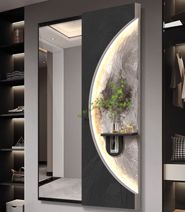 Espejo mural deslizante de cuerpo entero hecho a mano, de lujo moderno, estilo Art Déco 3D, con patrón de naturaleza muerta de arenisca, decoración de pared oculta, venta al por mayor - Product Image 5