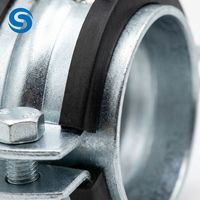Support de tuyau SAICHENG robuste en Q235B électrogalvanisé, à double boulon, avec caoutchouc EPDM anti-sismique, pour pliage/soudage