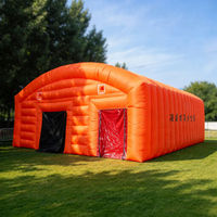 Tente gonflable orange en polyester enduit de PVC, abri pour événements, abri temporaire pour interventions en cas de catastrophe, auvent extérieur
