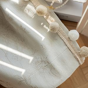 ZSTARR Custom lusso Beige <span class=keywords><strong>tende</strong></span> solide ad alta ombreggiatura tessuto floreale <span class=keywords><strong>con</strong></span> pon pon Ball per le finestre del soggiorno - Product Image 5
