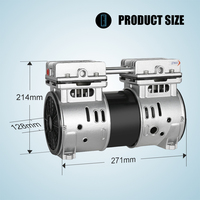 Compresseur d'air à piston sans huile GLE750/10AF 58L 35L AC pour usine de fabrication