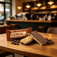 Barre de céréales au chocolat et à la noix de coco personnalisée, barre nutritive, granola d'avoine, chia, riche en fibres, marque privée