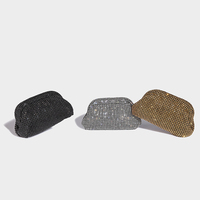 Chaîne de créateur de luxe sac de soirée brillant strass pochette sac à main avec poignée épaule coquille Banquet sous les bras sac à main pour les femmes