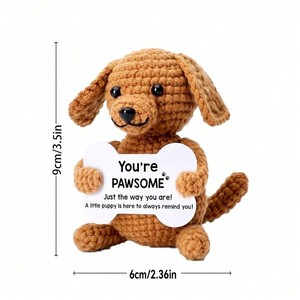 Tostada de Ganchillo Kawaii Positiva Hecha a Mano <span class=keywords><strong>con</strong></span> Tarjeta Motivacional Personalizable - Product Image 4
