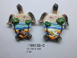 उच्च गुणवत्ता बहुरंगा Pearlized सुंदर कछुआ आकार Polyresin स्मारिका चुंबक - Product Image 5