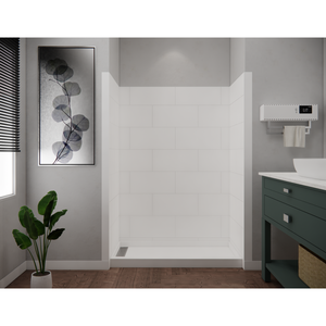 Paneles de pared de ducha de mármol cultivado para ducha envolvente 12x24 ''Panel de ducha contemporáneo Vertical montado en la pared del baño - Product Image 6