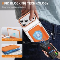 Étui de téléphone orange avec support et porte-cartes pour iPhone 17 PRO MAX