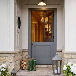 Porte d'Ingresso <span class=keywords><strong>in</strong></span> Legno di Quercia Personalizzate Sunnysky per Case, Porte Principali Esterne con Finestra <span class=keywords><strong>in</strong></span> Vetro - Product Image 1