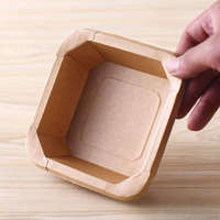 Boîte alimentaire octogonale rigide en papier kraft enduit de plastique, écologique et jetable, impression flexographique pour plats à emporter, fruits et desserts