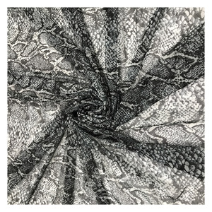 Tela de malla elástica con estampado digital de piel de serpiente para ropa deportiva y trajes de baño, ligera, tipo tricot, de fábrica. - Product Image 1