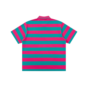 เสื้อยืดโปโลลายทางทำจากผ้าฝ้ายผ้าเทอร์รี่เสื้อโปโลปักลาย - Product Image 2