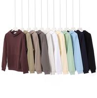 Automne hiver 380g lourd coton peigné épaule pull à capuche gilet pour hommes femmes surdimensionné sweats à capuche tricotés