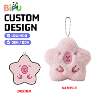 Porte-clés en peluche Capybara en forme d'étoile personnalisé OEM BIPU, breloque de sac en forme d'ours ou de cochon moelleux, pendentif animal en peluche de dessin animé en coton PP, faible MOQ