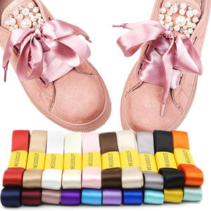 WEGOODZF Custom 2 cm nastro di raso piatto lacci 4/5 pollici colorati in seta di poliestere per scarpe da donna con zeppa - Product Image 1