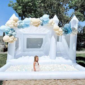 White Bounce Castle White Bounce House con tobogán y foso de bolas para niños y <span class=keywords><strong>adultos</strong></span> para decoración de <span class=keywords><strong>cumpleaños</strong></span>, fiesta, <span class=keywords><strong>alquiler</strong></span> de negocios - Product Image 2